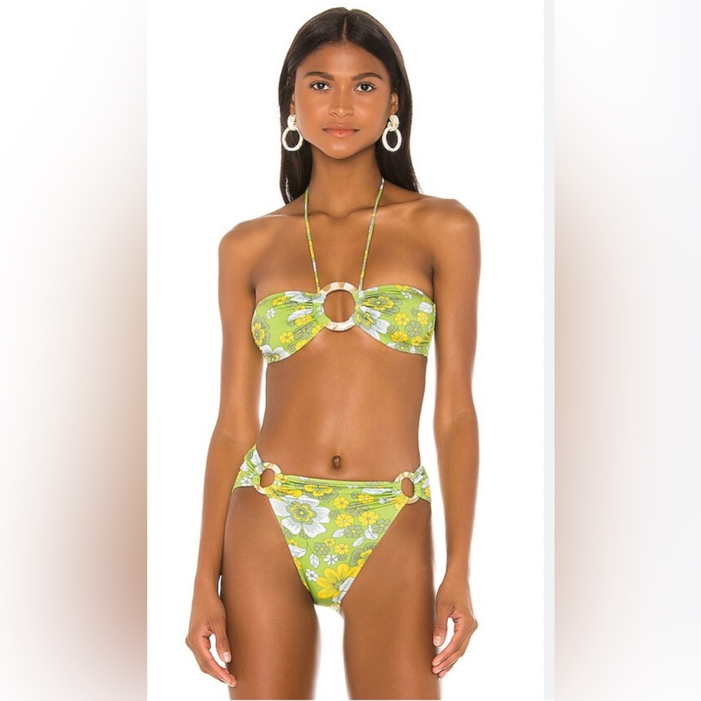 DODO BAR OR Bikini Bottoms Ladies Green Floral Flower Ringlet UKS NEW RRP40